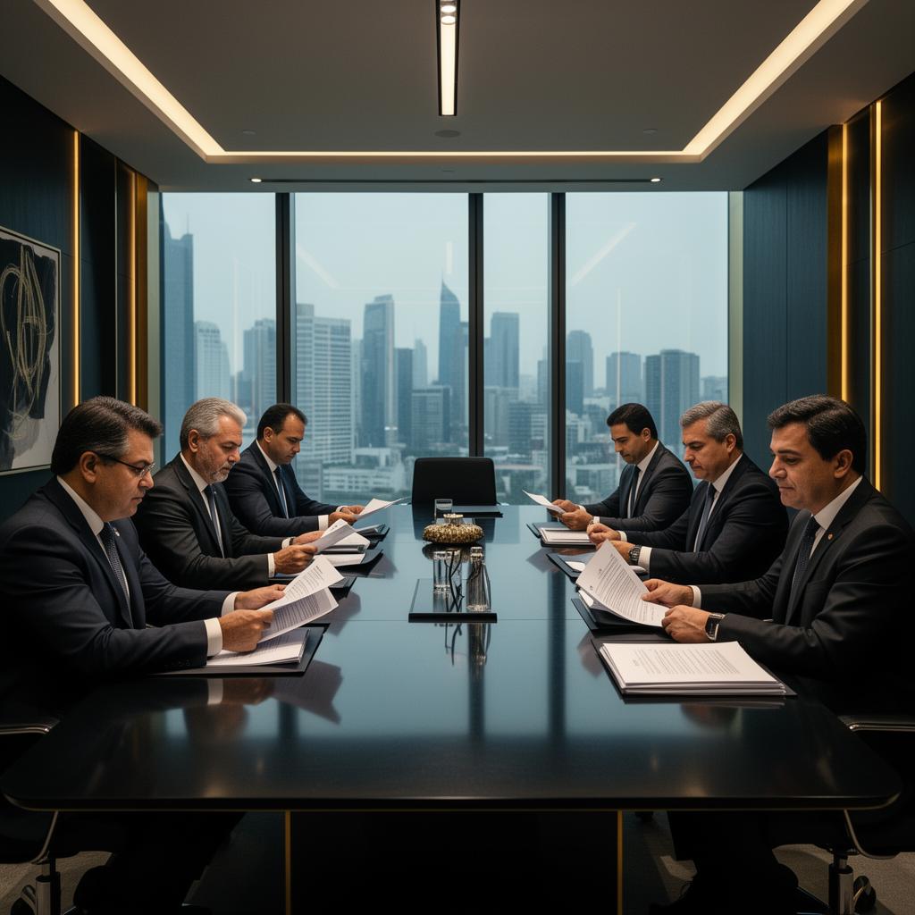 Reunião corporativa em ambiente moderno